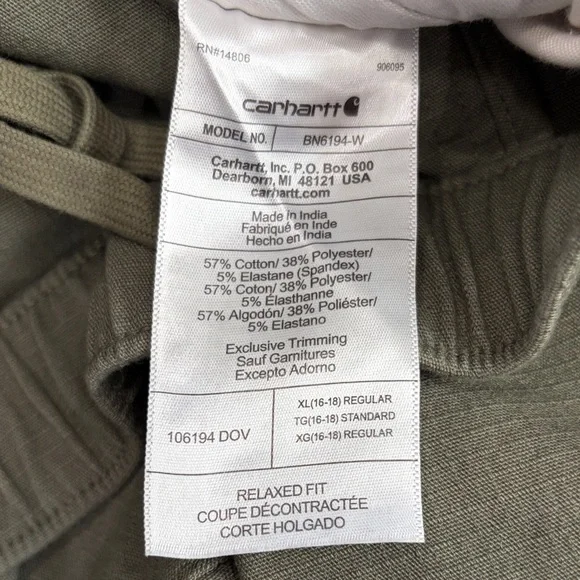 Carhartt Olive Green Women Forve Ripstop Work Pant,Size XL,Cargo with Pockets. - Picture 16 of 17